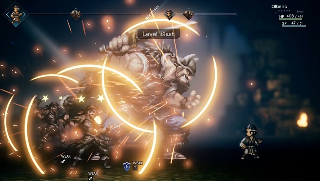 octopath Traveler battle(Nintendo)