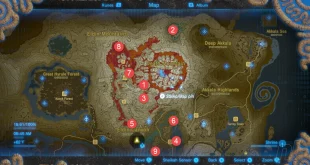 Breath of The Wild All Shrine Location - Eldin Mountains Tower Shrine Map (Nintendo)
