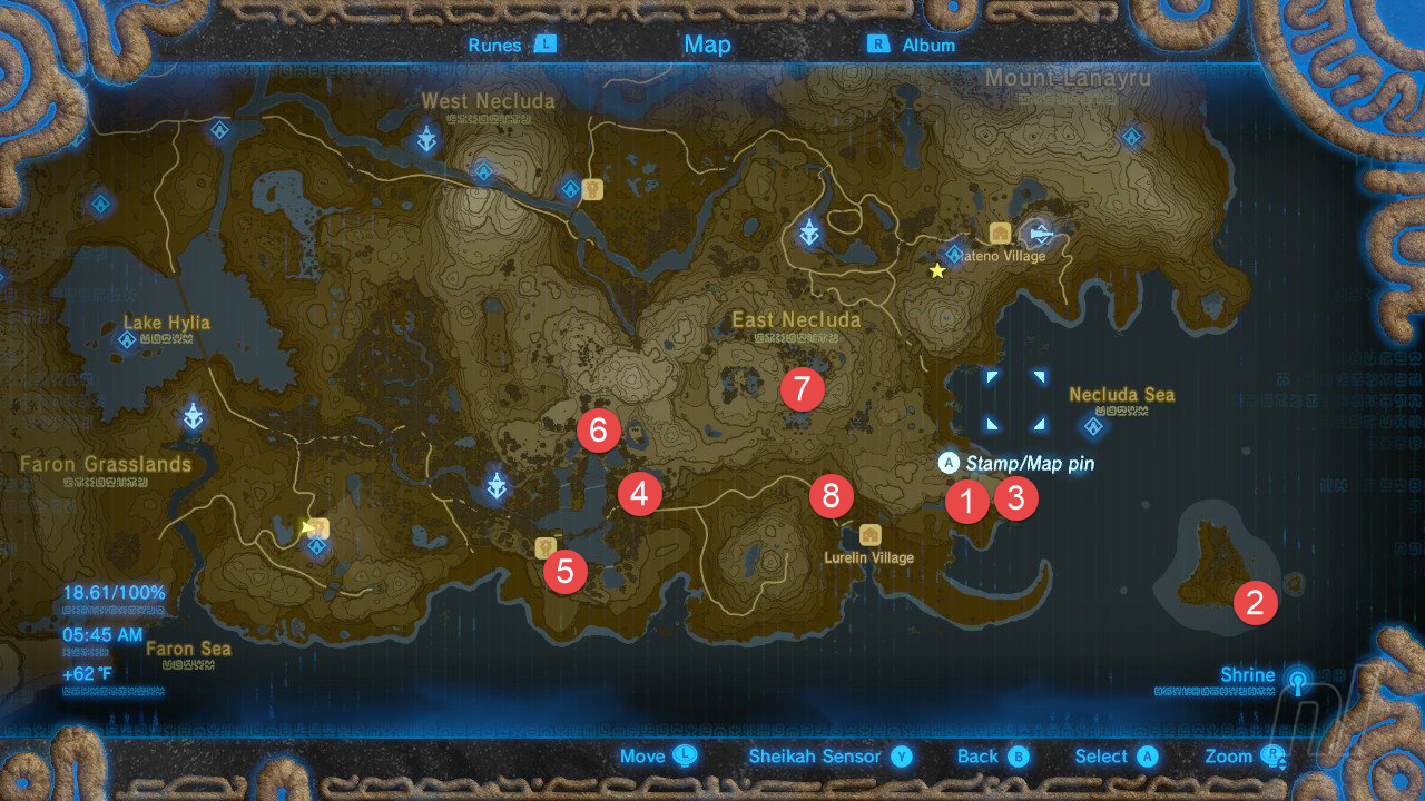 Breath of The Wild All Shrine Location - Faron Tower Shrine Map (Nintendo)