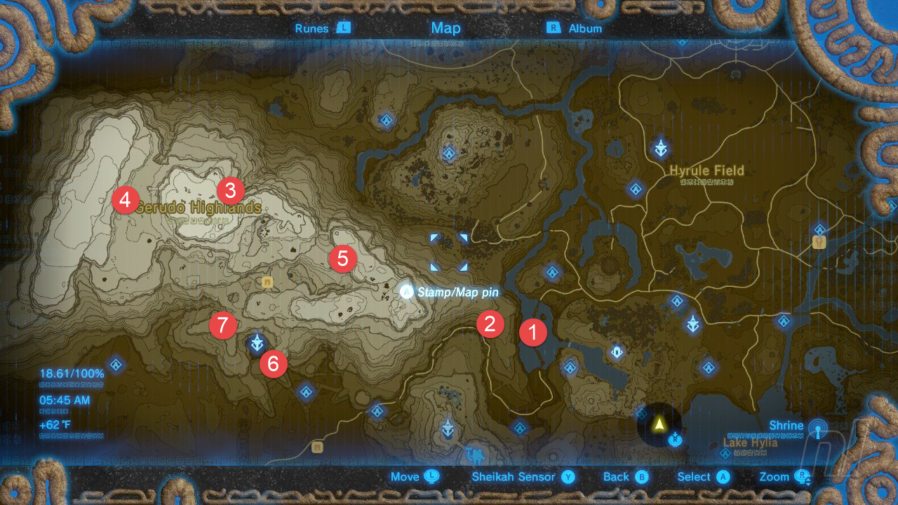 Breath of The Wild All Shrine Location - Gerudo Highlands Tower Shrine Map (Nintendo)