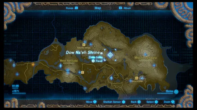 Dow Na'eh Shrine Location (Nintendo)