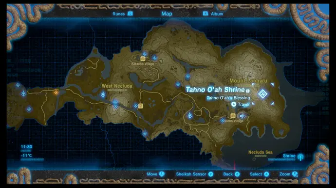 Tahno O'ah Shrine Location (Nintendo)