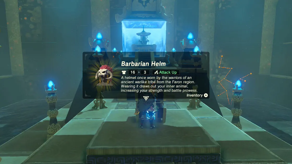 Tu Ka'loh shrine Guides Treasures Barbarian Armor Zelda Breath of the Wild (Nintendo)