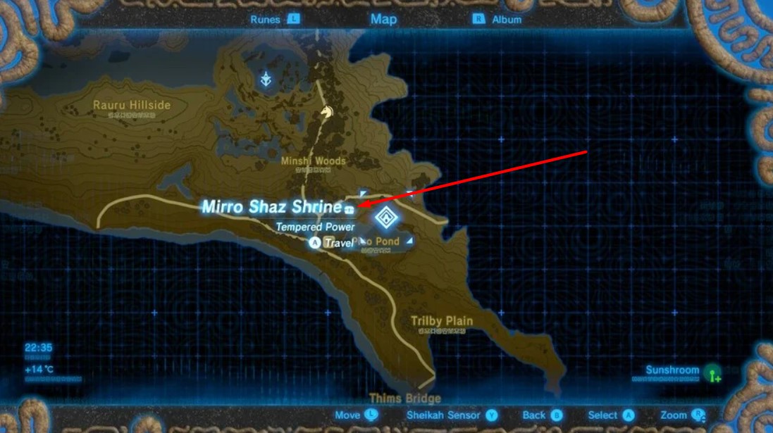 Zelda Breath of the Wild - Mirro Shaz Shrine Location (Nintendo)