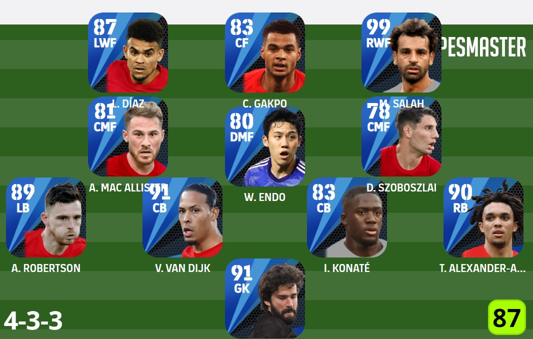 eFootball Formation Liverpool FC 4-3-3 (Konami)